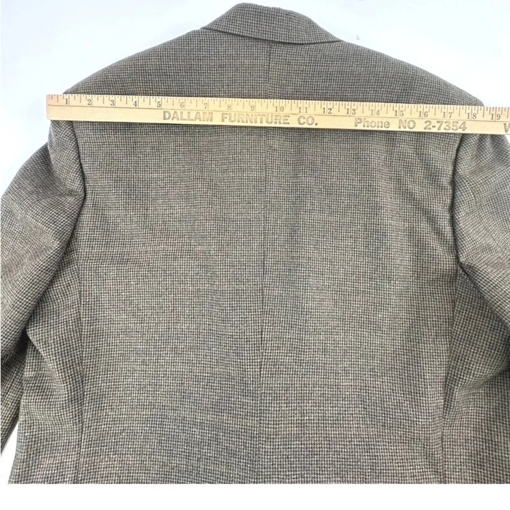 Graham & Gunn Mens 40R Suit Set 33 x 29 Pants Brown‎ Micro Check Wool Blend